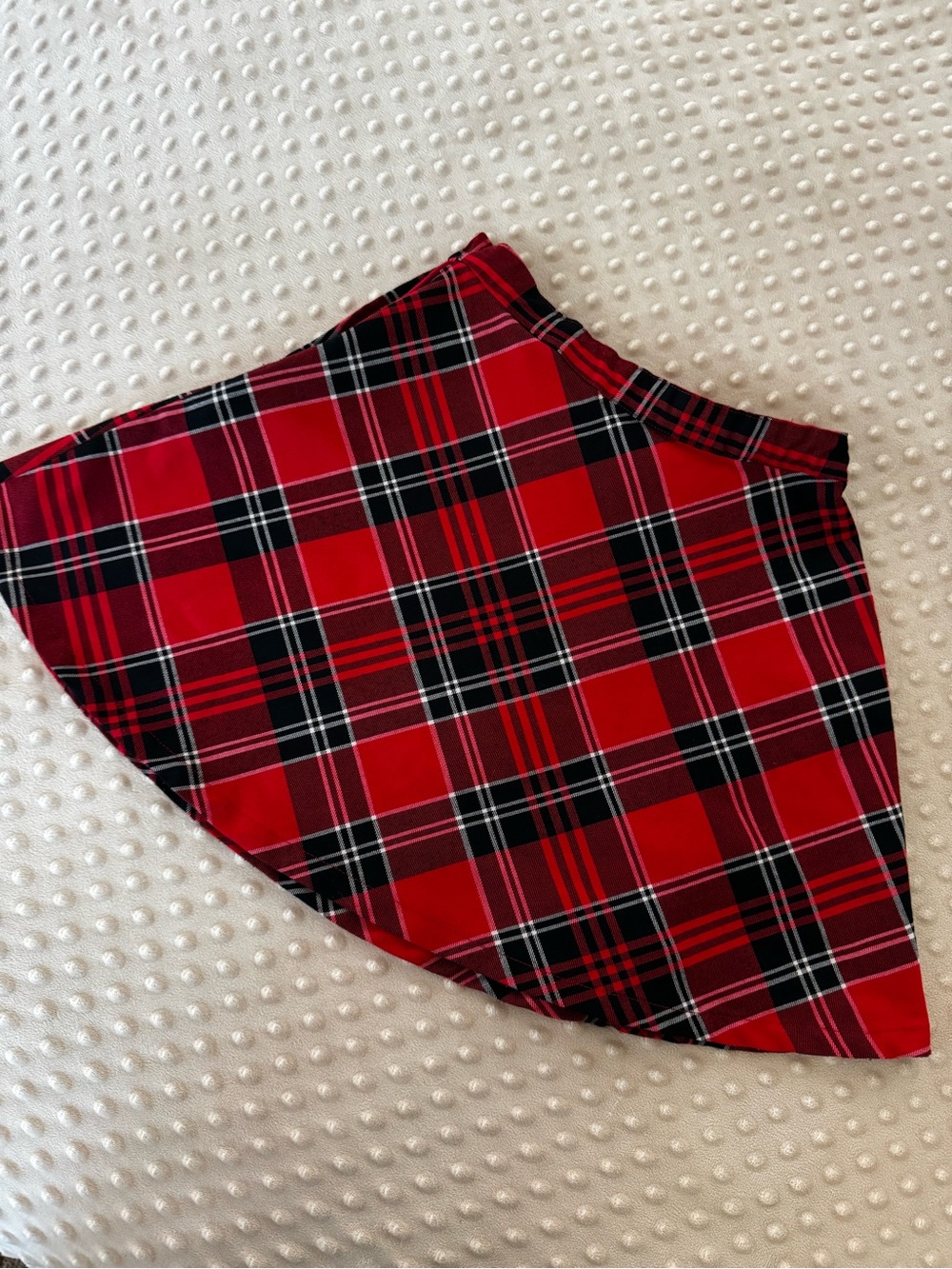 H&M Red and Black Tartan Skater Skirt